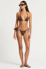 Load image into Gallery viewer, Bond-eye Indi triangle + Anali brief reversible bikini set Espresso / Cala
