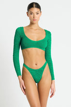 Load image into Gallery viewer, Bond-Eye Sera Crop Emerald Tiger Bikini top