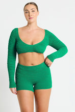Load image into Gallery viewer, Bond-Eye Sera Crop Emerald Tiger Bikini top