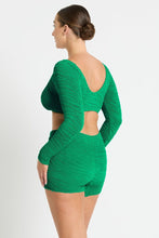 Load image into Gallery viewer, Bond-Eye Sera Crop Emerald Tiger Bikini top