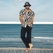 Load image into Gallery viewer, Duvin Zebra Floral Button up cabana shirt