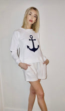 Load image into Gallery viewer, Sunshine Park anchor sweatshirt white / navy