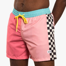 Load image into Gallery viewer, Duvin Beachside Checker Pink Swim Shorts