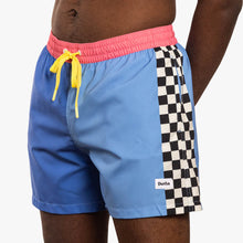 Load image into Gallery viewer, Duvin Beachside Checker Blue Swim Shorts
