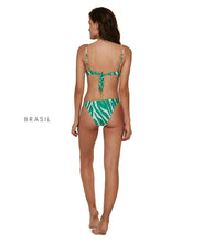Load image into Gallery viewer, Modern zebra print balconette top brazilian bottom