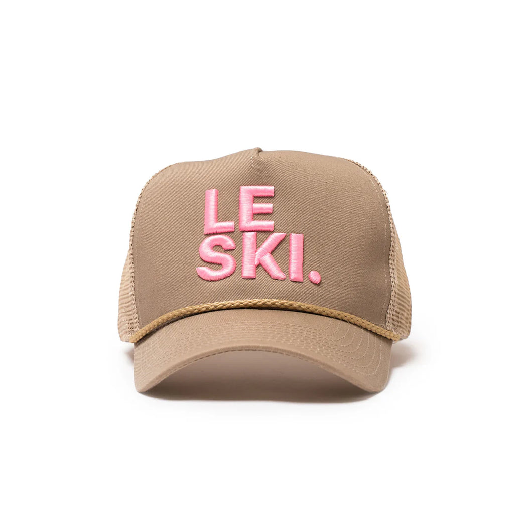 Le SKI. TAN / PINK Hat