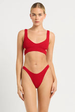 Load image into Gallery viewer, Bond-eye Nino crop + scene Bikini set BAYWATCH RED
