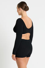 Load image into Gallery viewer, Bond-Eye Sera Crop Black Eco Bikini top
