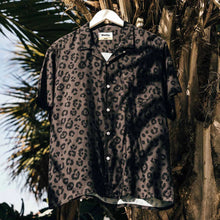 Load image into Gallery viewer, Duvin Black Leopard Button up cabana shirt
