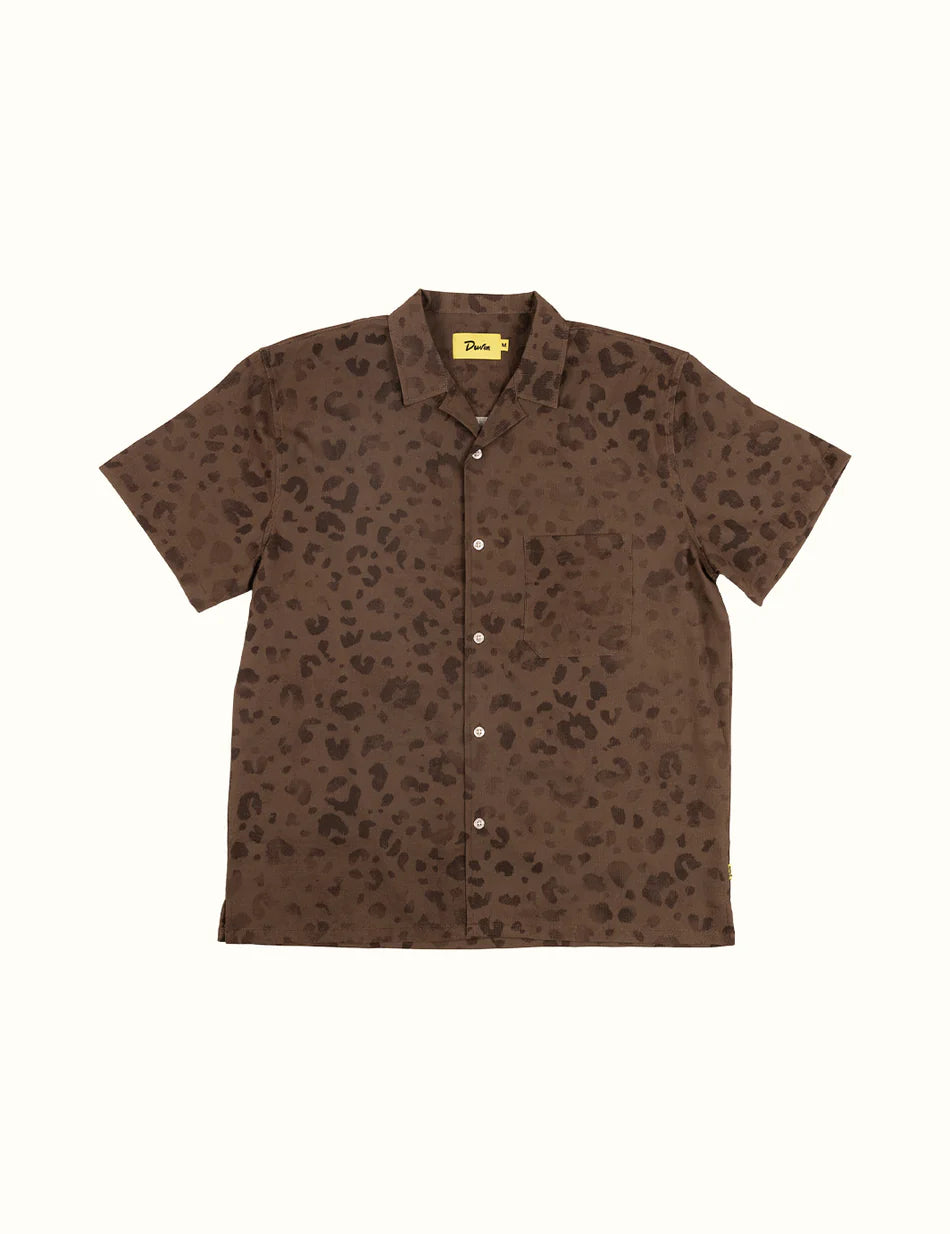 Duvin Dark Leopard Leisure Stretch Button-up