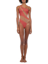 Load image into Gallery viewer, Norma Kamali mesh one piece papaya
