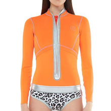 Load image into Gallery viewer, GlideSoul Surf suit 1MM women orange / leopard
