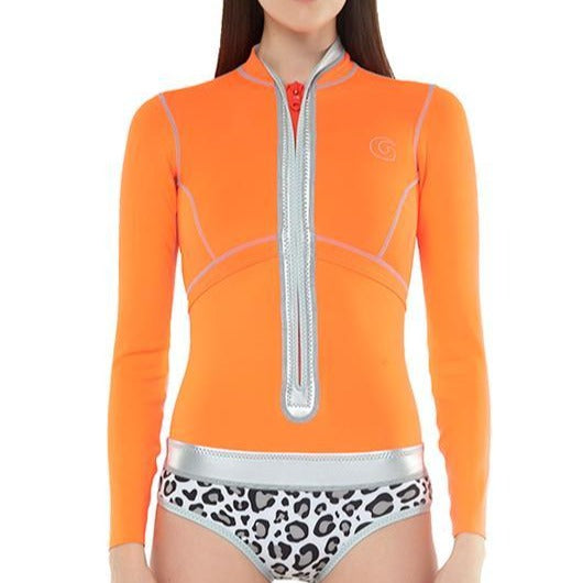 GlideSoul Surf suit 1MM women orange / leopard