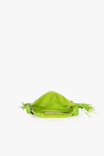 Load image into Gallery viewer, Lime Raffia Half Moon clutch
