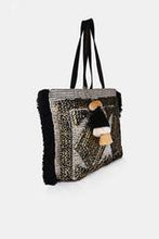 Load image into Gallery viewer, Gold Foil embellished tote beachbag
