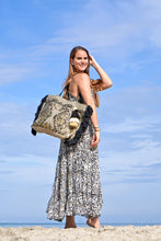 Load image into Gallery viewer, Gold Foil embellished tote beachbag
