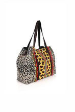 Load image into Gallery viewer, Leopard embellished tote beachbag
