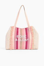 Load image into Gallery viewer, Rose all day embellished tote beach bag
