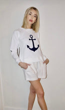 Load image into Gallery viewer, Sunshine Park anchor sweatshirt white / navy
