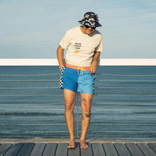 Load image into Gallery viewer, Duvin Beachside Checker Blue Swim Shorts
