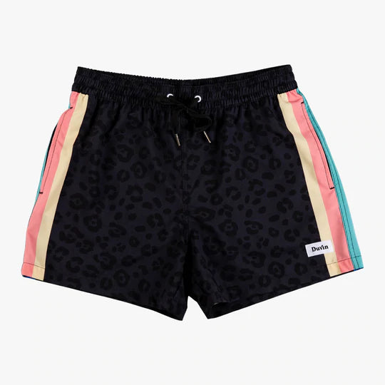 Duvin Black Leopard men's swim shorts