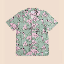 Load image into Gallery viewer, Duvin FLOCK OF FLAMINGOS button up shirt
