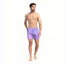 Load image into Gallery viewer, COLOUR CHANGING purple to navy (wet) and orange (heat) men&#39;s swim trunk
