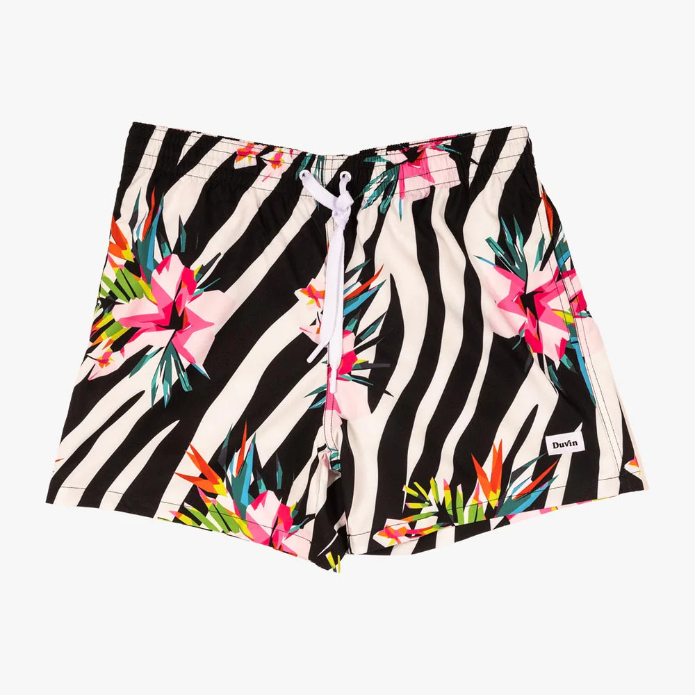 Duvin Zebra Floral Swim Shorts